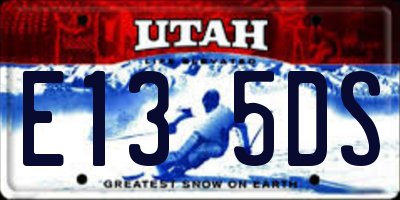 UT license plate E135DS