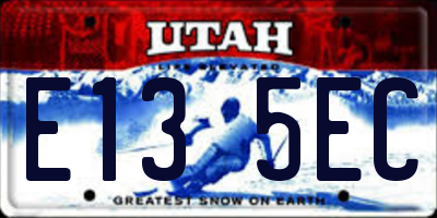 UT license plate E135EC