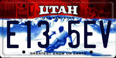 UT license plate E135EV