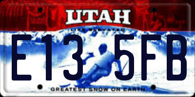 UT license plate E135FB