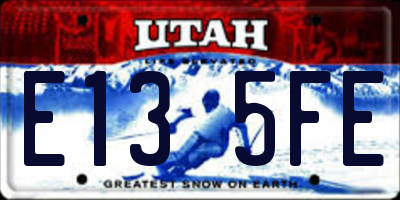 UT license plate E135FE