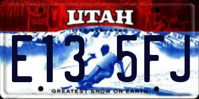 UT license plate E135FJ
