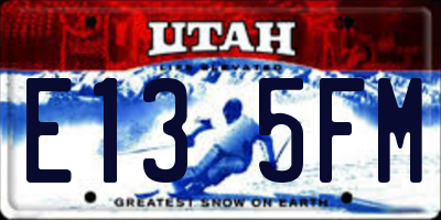 UT license plate E135FM