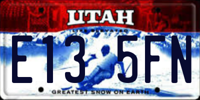 UT license plate E135FN
