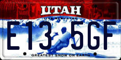 UT license plate E135GF