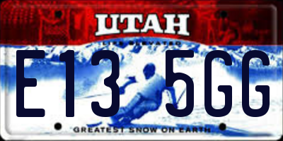 UT license plate E135GG