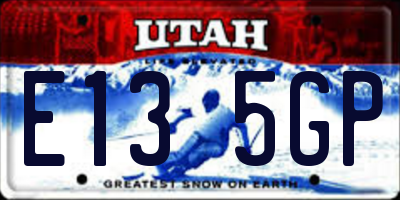 UT license plate E135GP
