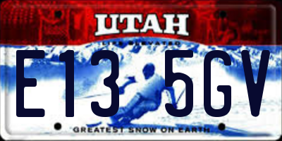 UT license plate E135GV