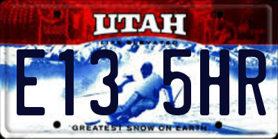 UT license plate E135HR