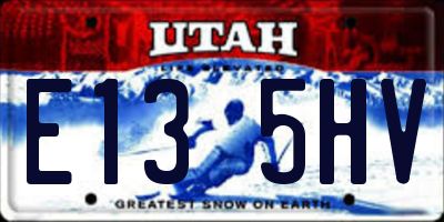 UT license plate E135HV