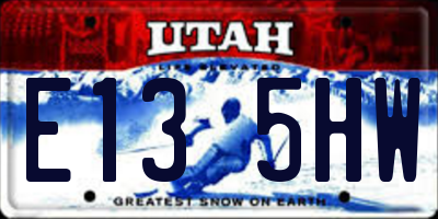 UT license plate E135HW