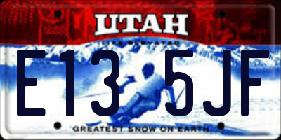 UT license plate E135JF