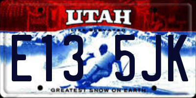 UT license plate E135JK