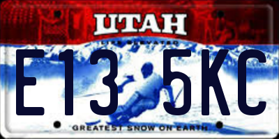 UT license plate E135KC