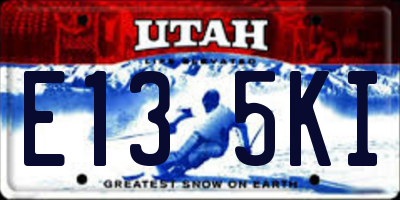 UT license plate E135KI