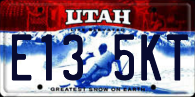 UT license plate E135KT