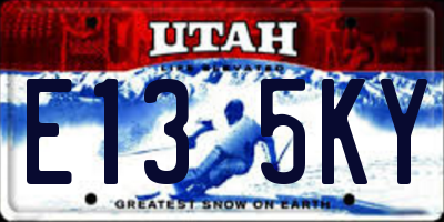 UT license plate E135KY