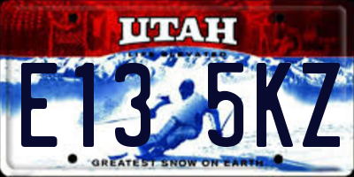 UT license plate E135KZ