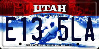 UT license plate E135LA