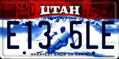 UT license plate E135LE