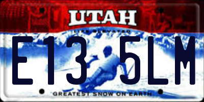 UT license plate E135LM