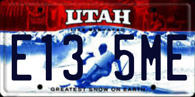 UT license plate E135ME