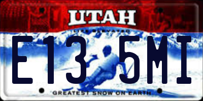 UT license plate E135MI