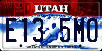 UT license plate E135MO