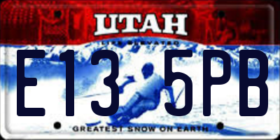 UT license plate E135PB
