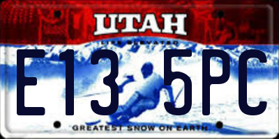 UT license plate E135PC