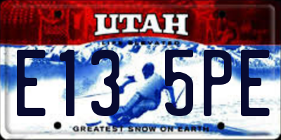UT license plate E135PE