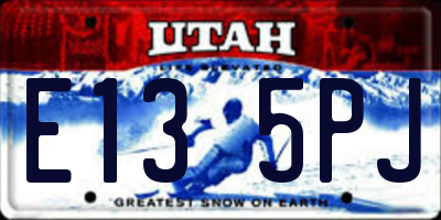 UT license plate E135PJ