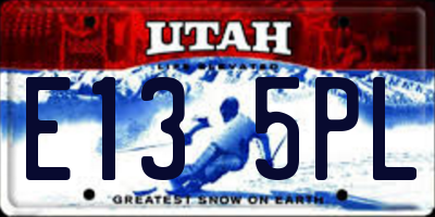UT license plate E135PL