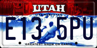 UT license plate E135PU
