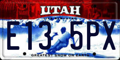 UT license plate E135PX
