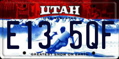 UT license plate E135QF
