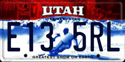UT license plate E135RL