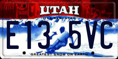 UT license plate E135VC