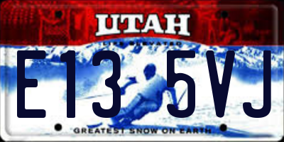 UT license plate E135VJ