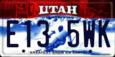 UT license plate E135WK