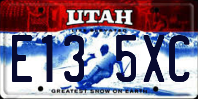 UT license plate E135XC