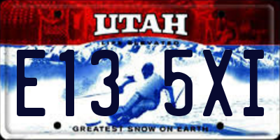 UT license plate E135XI