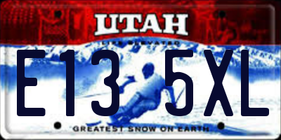 UT license plate E135XL