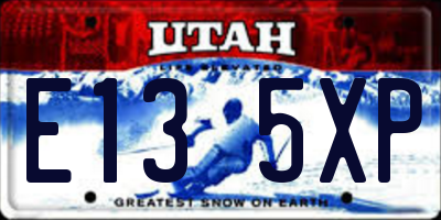 UT license plate E135XP
