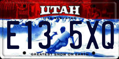 UT license plate E135XQ