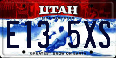 UT license plate E135XS