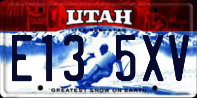 UT license plate E135XV