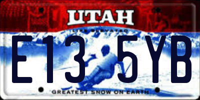 UT license plate E135YB