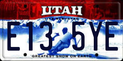 UT license plate E135YE
