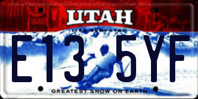 UT license plate E135YF